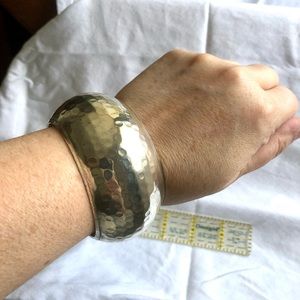 Hammered silver cuff